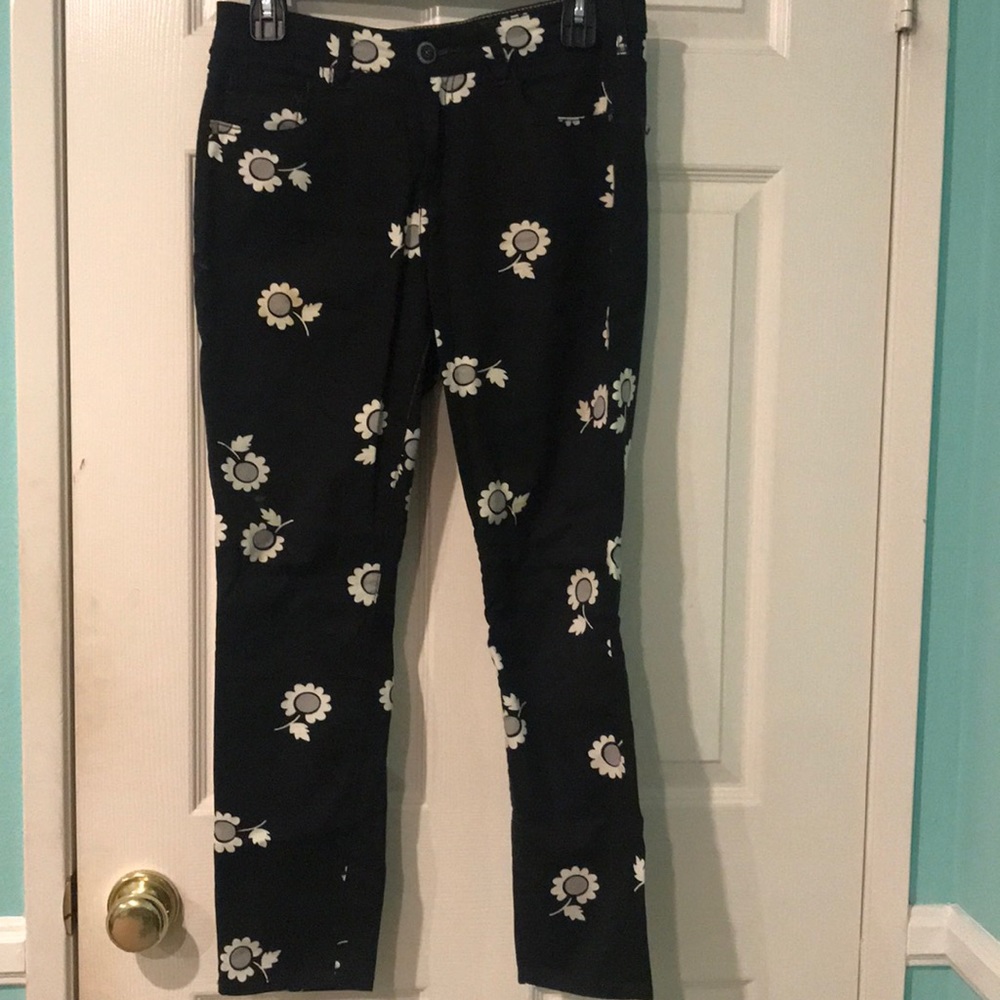 Anthropolgie flower print jeans